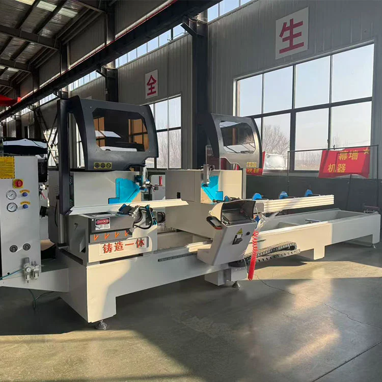 Erdi-automatikoa Buru Bikoitzeko Mitra Saw Aluminiozko Profila Ebakitzeko Makina